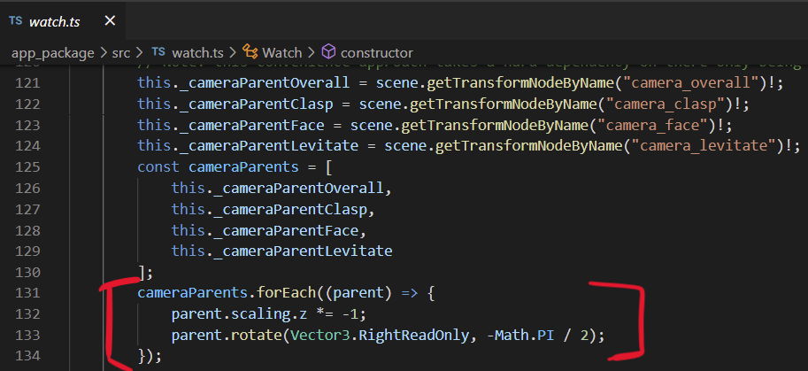 Camera null transformation