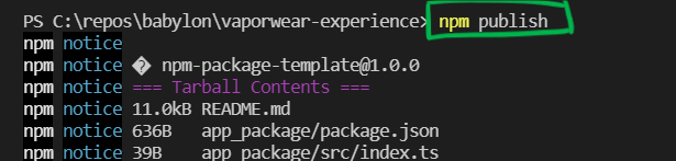 npm publish